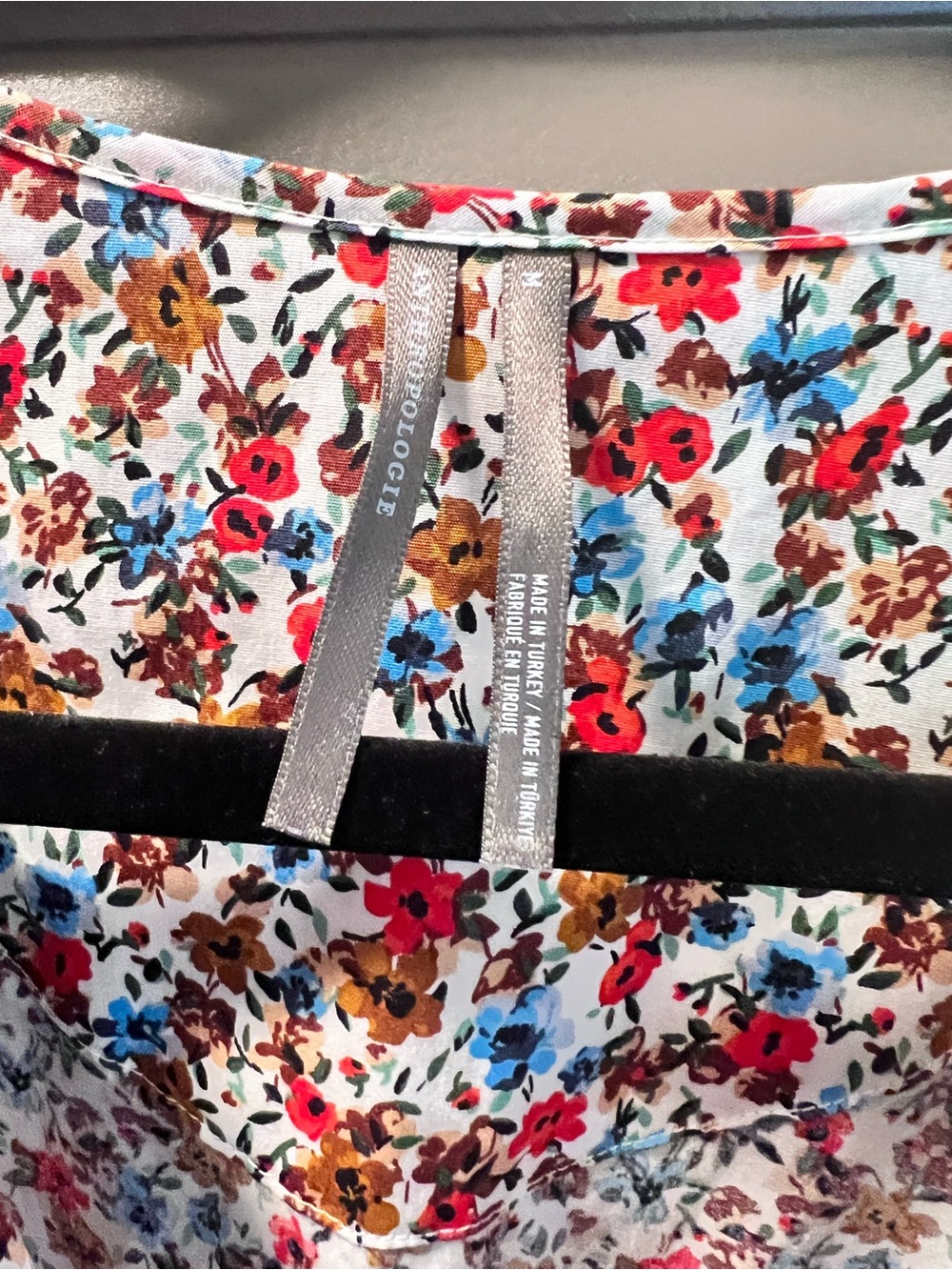 Anthropologie Floral V-Neck Dress — Red, Blue & Brown - Picture 2 of 2